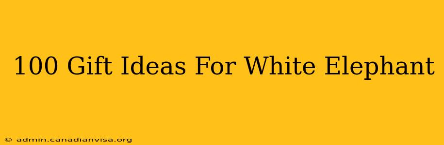 100 Gift Ideas For White Elephant