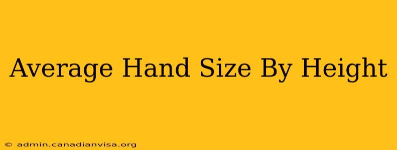 Average Hand Size By Height