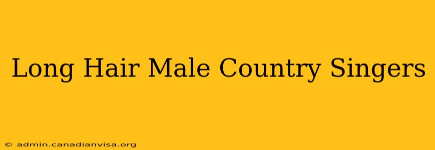 Long Hair Male Country Singers