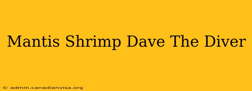 Mantis Shrimp Dave The Diver