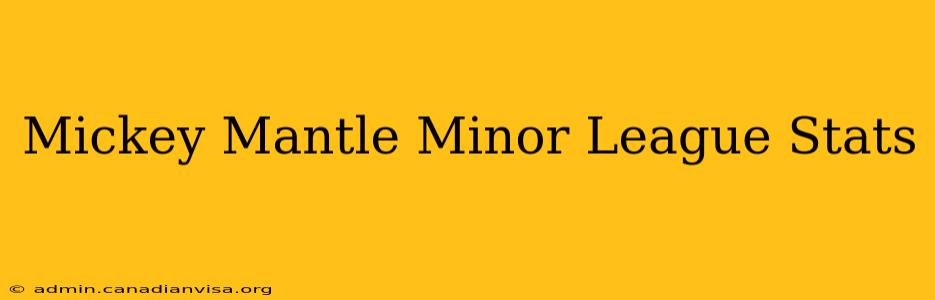 Mickey Mantle Minor League Stats