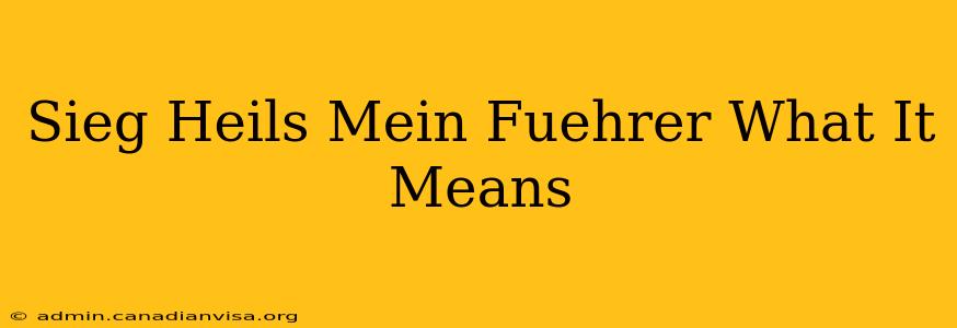 Sieg Heils Mein Fuehrer What It Means