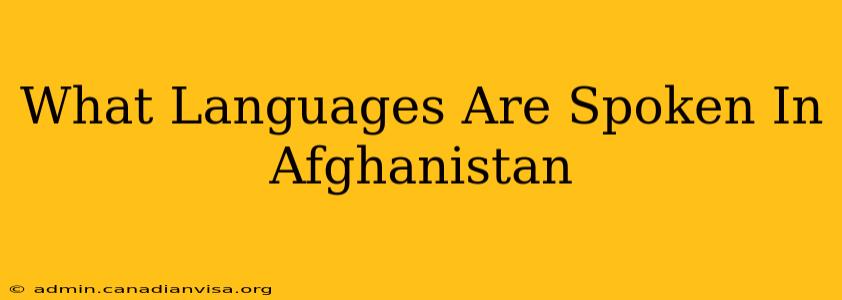 What Languages Are Spoken In Afghanistan